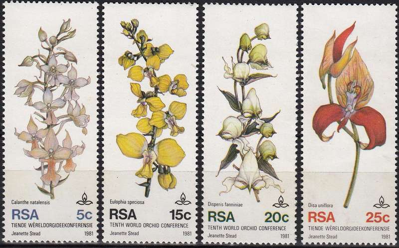 RSA 1981 10th WORLD ORCHID CONFERENCE FULL SET mnh (SACC 502-5)