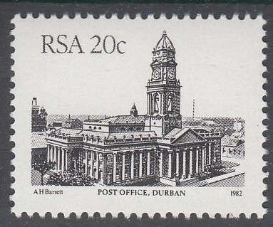 RSA 1987 4th DEFINITIVE ISSUE 20c CONTROL BLOCK OF 4 PLATE NO 1880 MNH (SACC 526b)