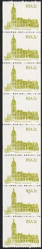 RSA 1982: 4th DEFINITIVE ISSUE 2c COIL STRIP OF 5 MNH (SACC 533)