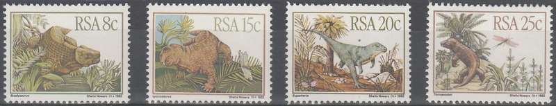 RSA 1982: PREHISTORIC ANIMALS FULL SET MNH (SACC 536-539)
