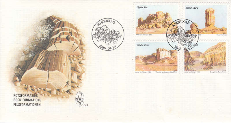 SWA 1986: FDC 53 - ROCK FORMATIONS