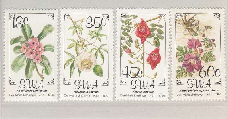 SWA 1990: SOS FLORA OF SWA FULL SET MNH (SACC 550-553)