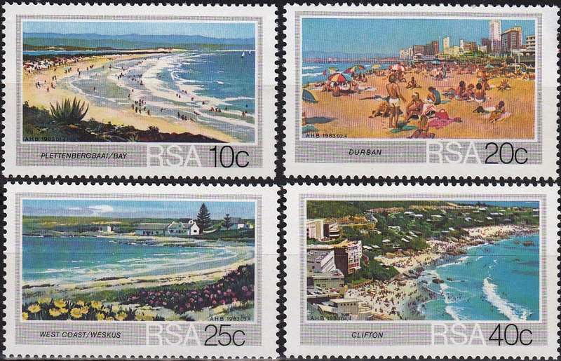 RSA 1983: TOURISM. S.A. BEACHES FULL SET MNH (SACC 554)