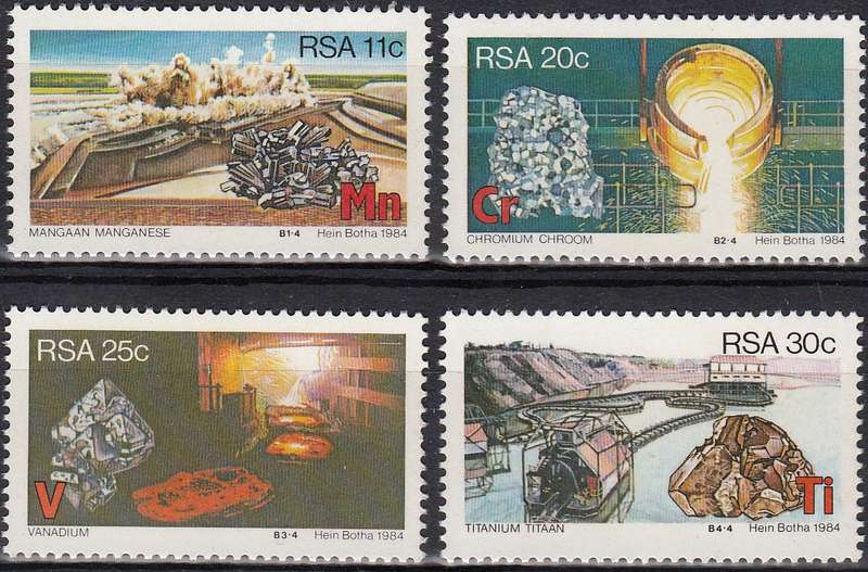 RSA 1984: STRATEGIC MINIRALS FULL SET OF 4 MNH (SACC 563-566)