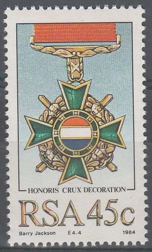RSA 1984: MILITARY DECORATIONS 45c MNH (SACC 580)