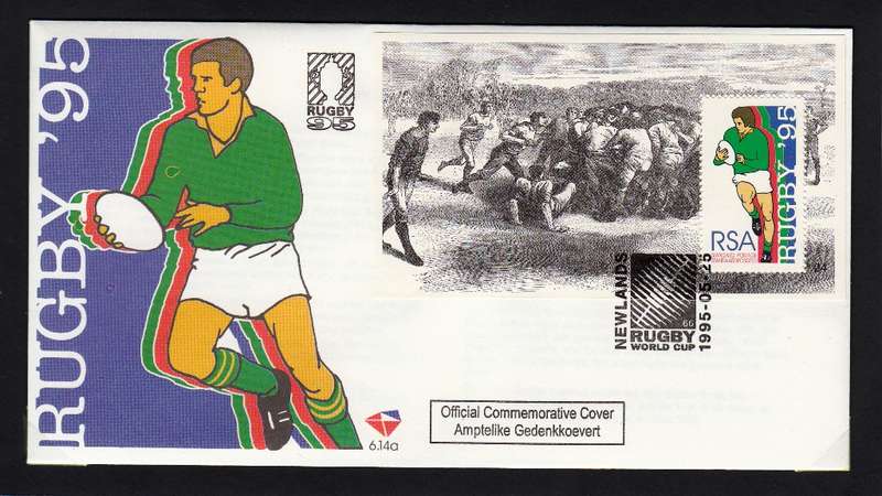 RSA 1995: OFFICIAL FDC 6.14a - WORLD CHAMPIONS - MINISHEET