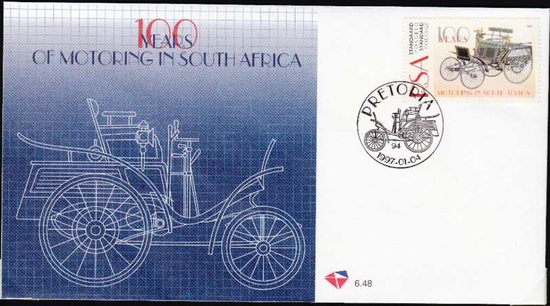 RSA 1997: OFFICIAL FDC 6.48 - 100 years of Motoring in SA