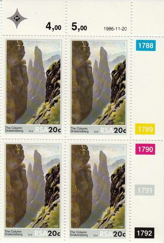 RSA 1986: SCENIC BEAUTY full set EXTENDED CONTROL BLOCK OF 10 MNH (SACC 616-619)