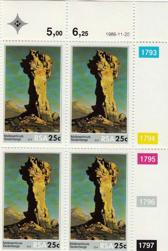 RSA 1986: SCENIC BEAUTY full set EXTENDED CONTROL BLOCK OF 10 MNH (SACC 616-619)