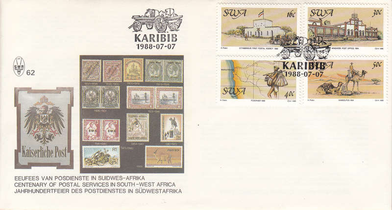 SWA 1988: OFFICIAL FDC 62 - CENTENARY OF POSTAL SERVICES