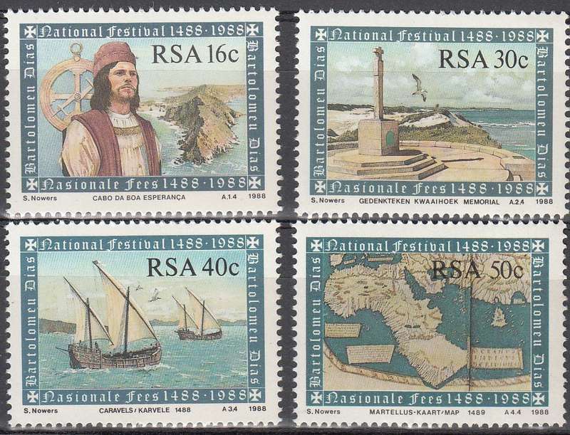 RSA 1988: 500th ANNIVERSARY OF DISCOVERY OF THE CAPE BY DIAS FULL SET MNH (643)