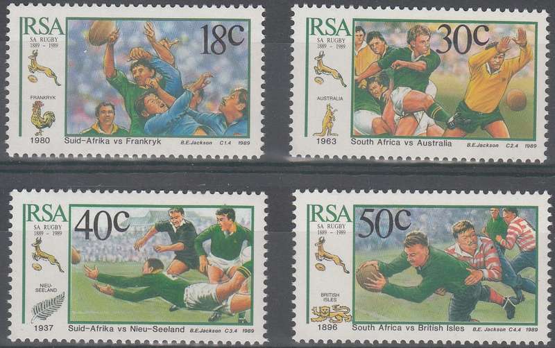 RSA 1989: CENTENARY OF THE SA RUGBY BOARD FULL SET MNH (SACC 700-703)