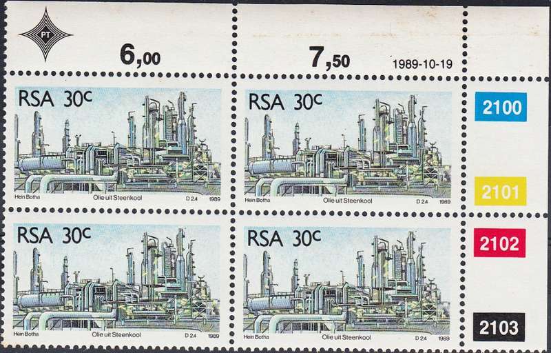 RSA 1989 SA ENERGY RESOURCES FULL SET CONTROL BLOCKS MNH (SACC 711-714)