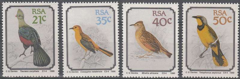 RSA 1990 SOUTH AFRICAN BIRDS FULL SET MNH (SACC 727-730)