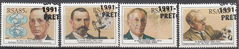 RSA 1991: SOUTH AFRICAN SCIENTISTS FULL SET MNH (SACC 753-756)