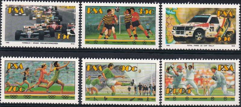 RSA 1992: SPORT FULL SET MNH (SACC 778-783)