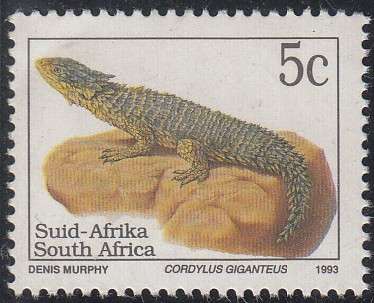 RSA 1996 SIXTH DEFINITIVE SERIES 5c CONTROL BLOCK (25.1.96) MNH (SACC 827a) - LATIN INSCRIPTION