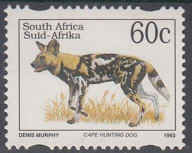 RSA 1997 6th DEFINITIVE THREATENED FAUNA 60c CAPE HUNTING DOG MNH (SACC 834b)