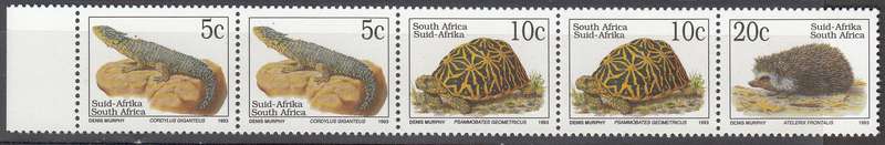 RSA 1994: 6th DEFINITIVE ISSUE READERS DIGEST 50c STRIP OF 5 MNH (SACC 878a)