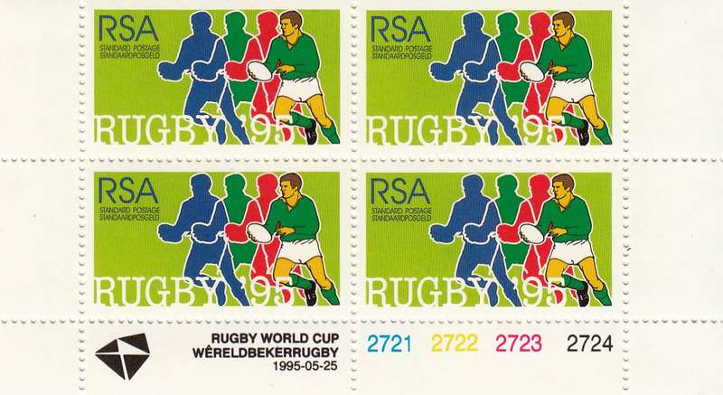 RSA 1995: RUGBY WORLD CUP TOURNAMENT CONTROL BLOCKS MNH (SACC 896, 897, 899)