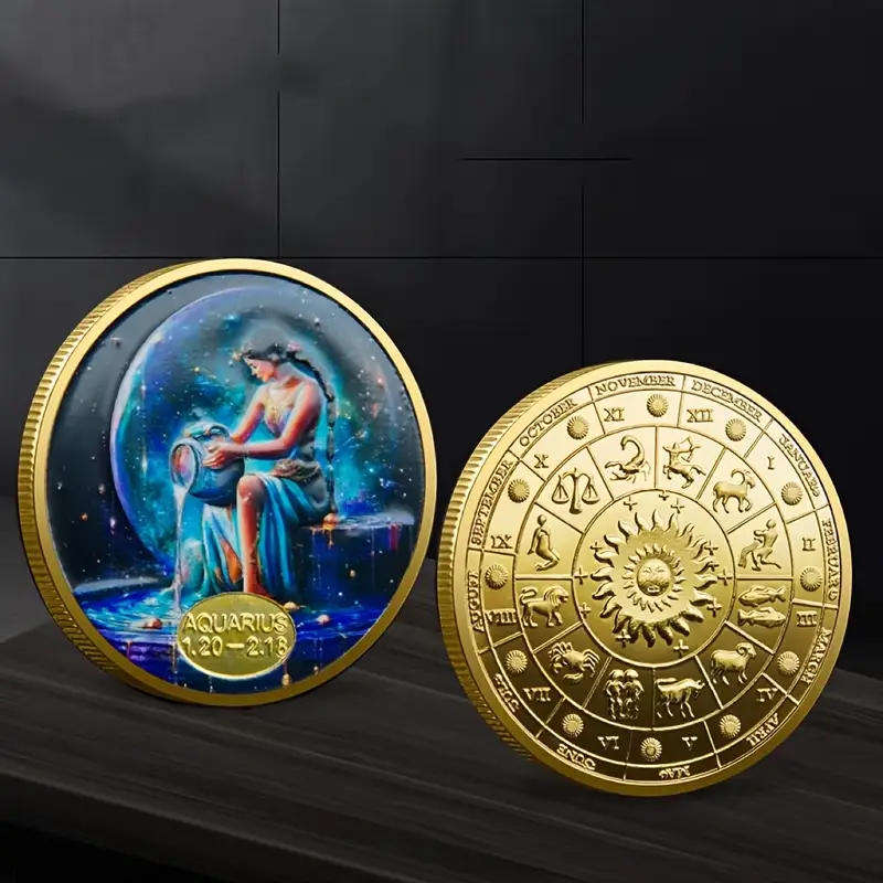 Aquarius Zodiac sign commemorative novelty coin (40mm)
