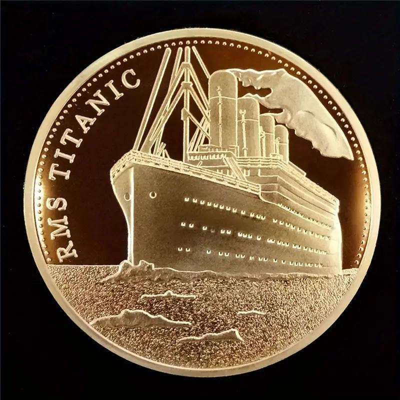 RMS Titanic voyage commemorative novelty coin - Golden colour (40mm)