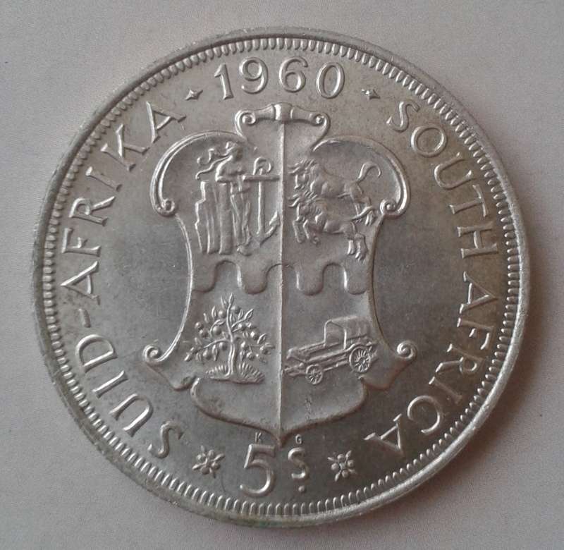 Uncirculated 1960 union silver 5 Shillings