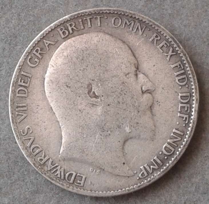 1902 British sterling silver sixpence