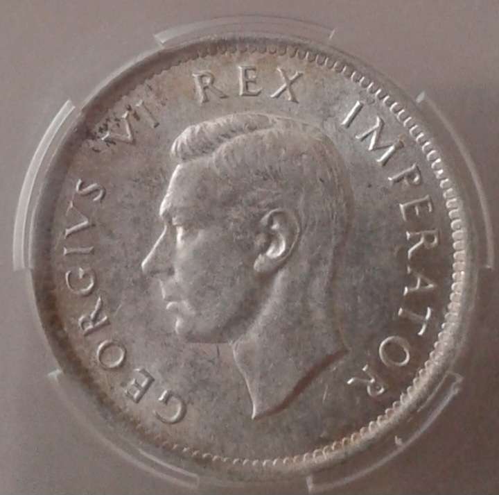 1941 Union silver sixpence SANGS MS62 (Mint State)