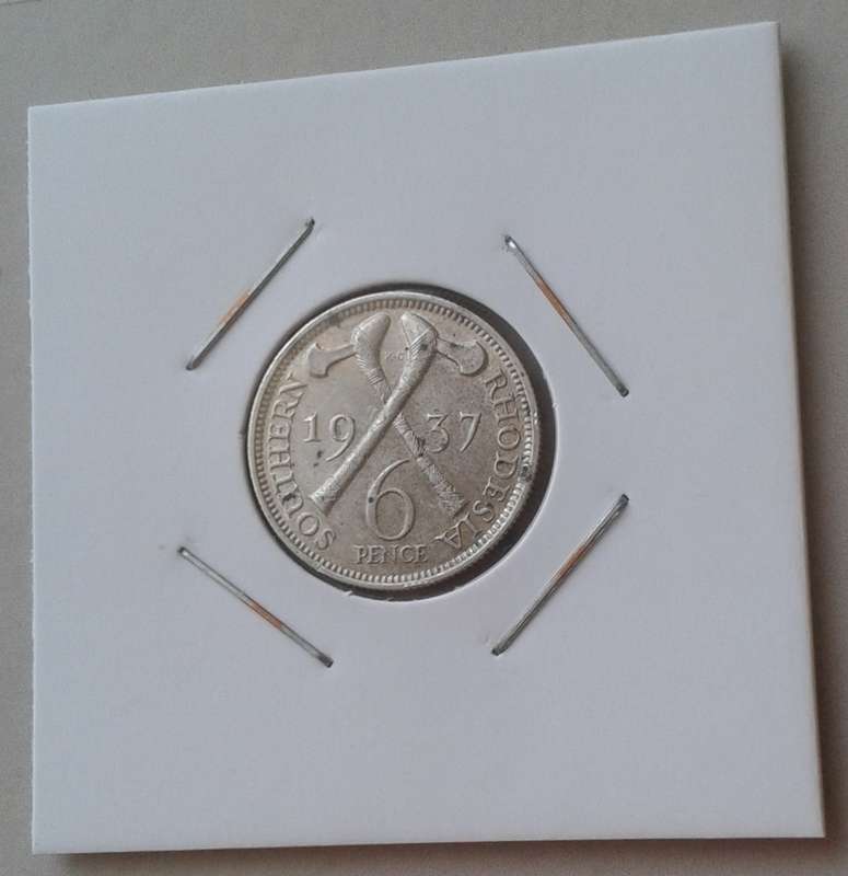 Nice 1937 Southern Rhodesia sterling silver sixpence in VF