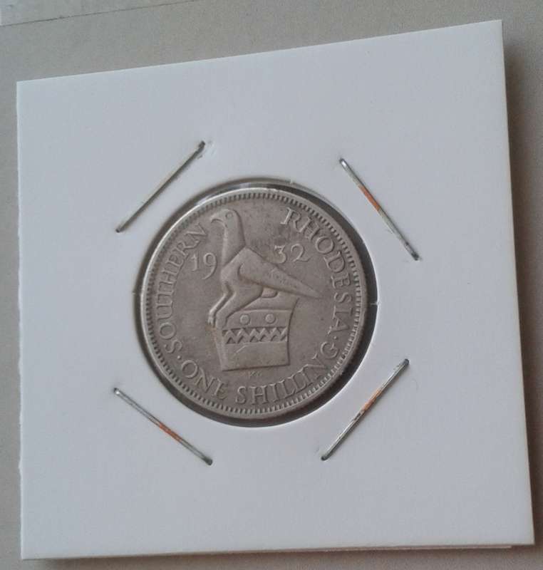 1932 Southern Rhodesia sterling silver shilling.