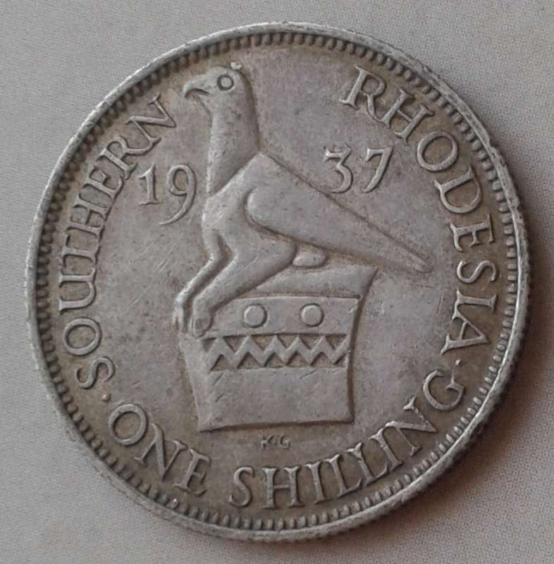 Nice 1937 Southern Rhodesia sterling silver shilling.