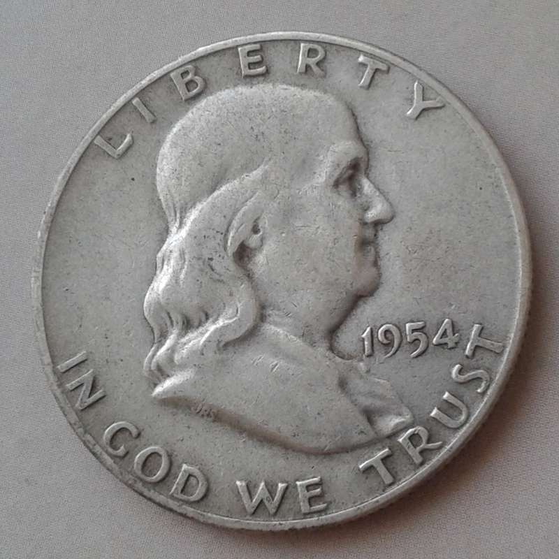 1954 S USA Franklin silver half dollar