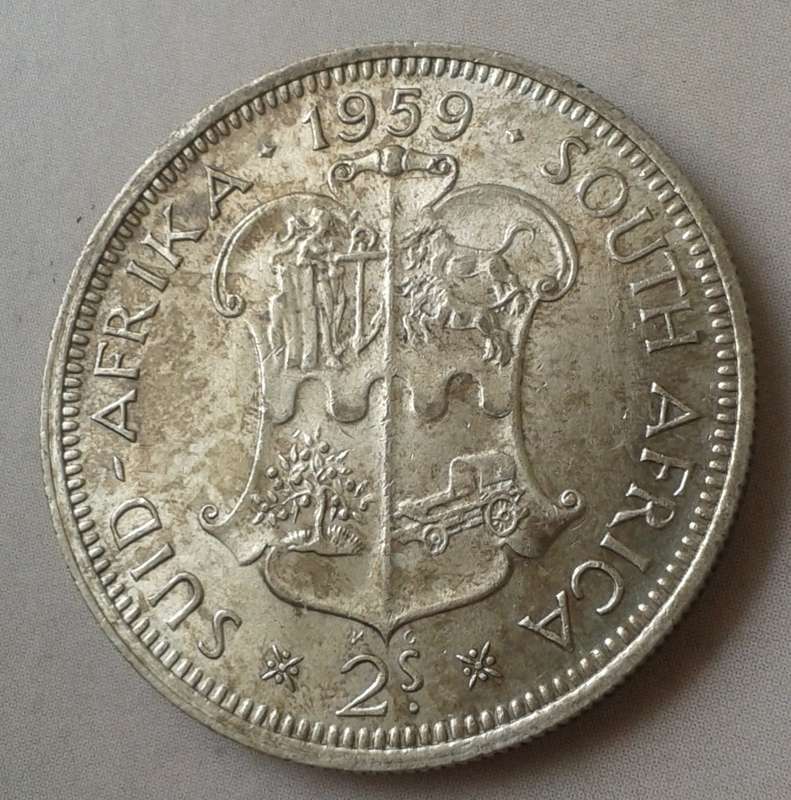 Decent 1959 Union silver 2 Shillings