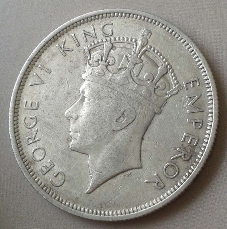 1937 Southern Rhodesia sterling silver half crown in VF+