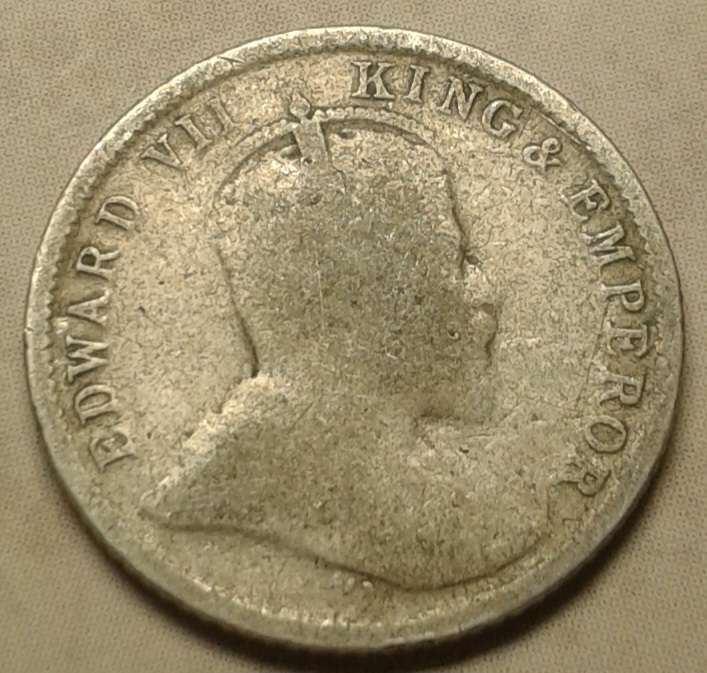 Scarce 1908 British Guiana & West Indies silver four pence (mintage: 30000)