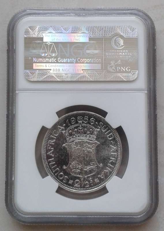 1956 Union proof silver 2 1/2 Shillings NGC PF66