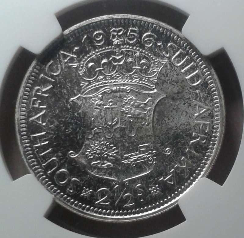 1956 Union proof silver 2 1/2 Shillings NGC PF66