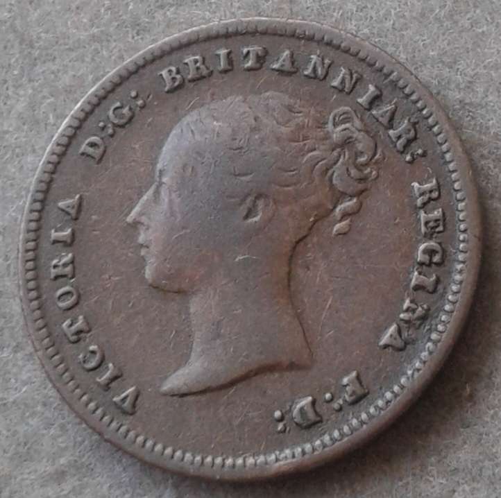 1843 British half farthing