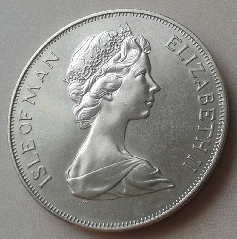 1977 Isle of Man uncirculated crown (Elizabeth silver jubilee)
