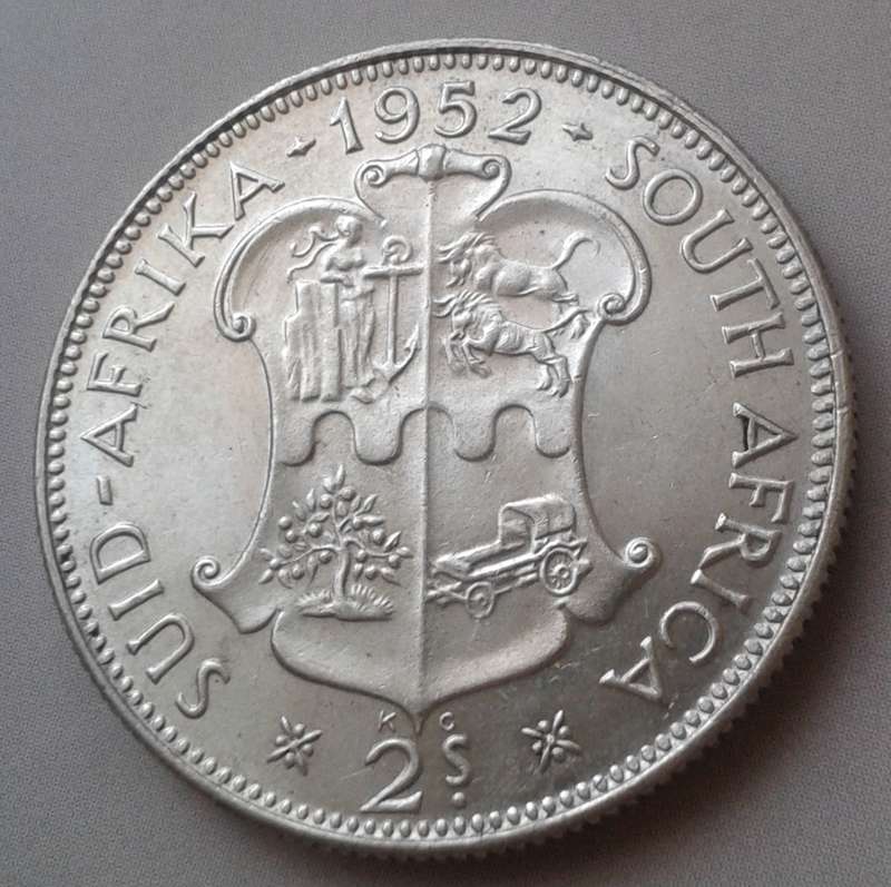 Uncirculated 1952 Union silver 2 Shillings