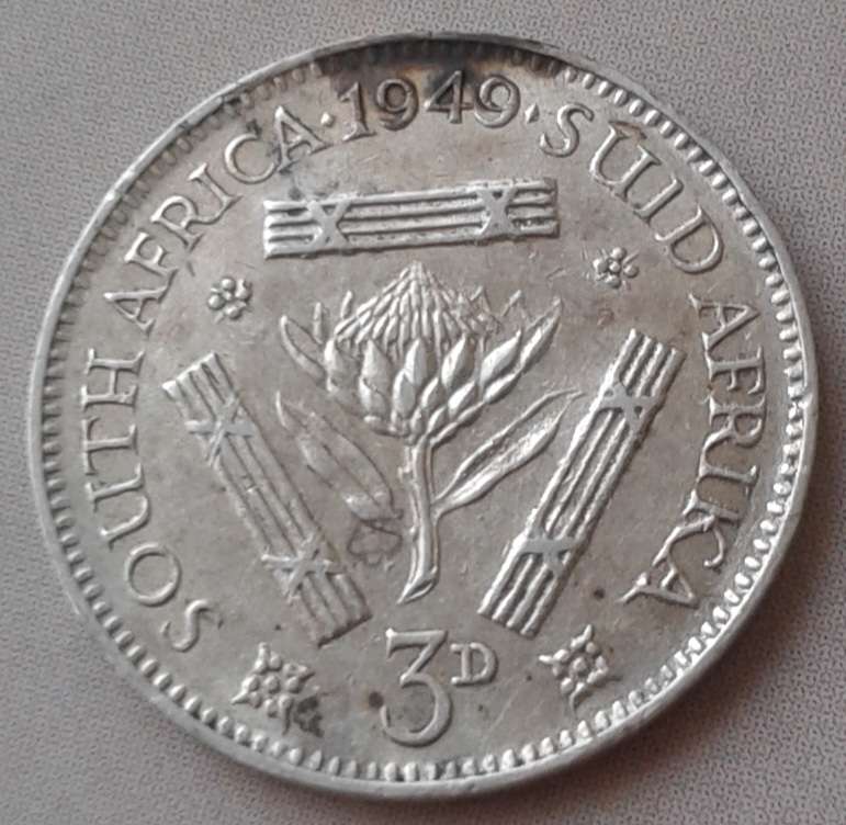 1949 Union silver tickey in XF.