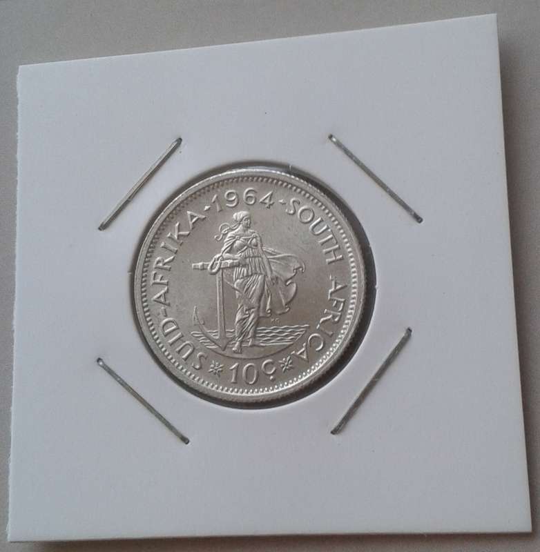 Lustrous 1964 Republic silver 10c
