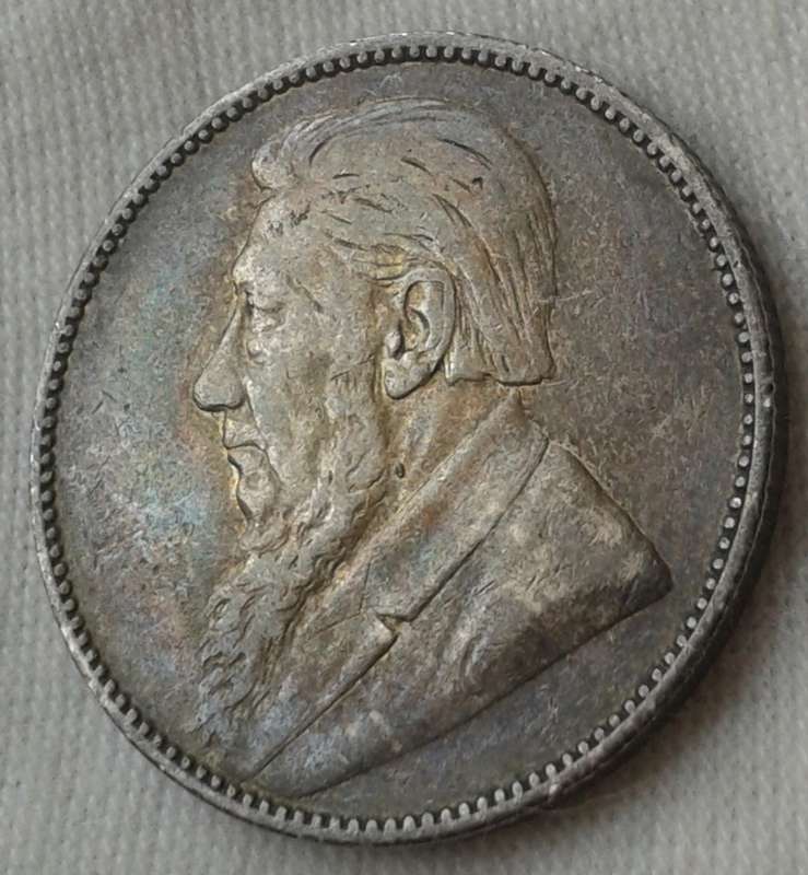 Nice 1897 ZAR Kruger silver shilling in XF
