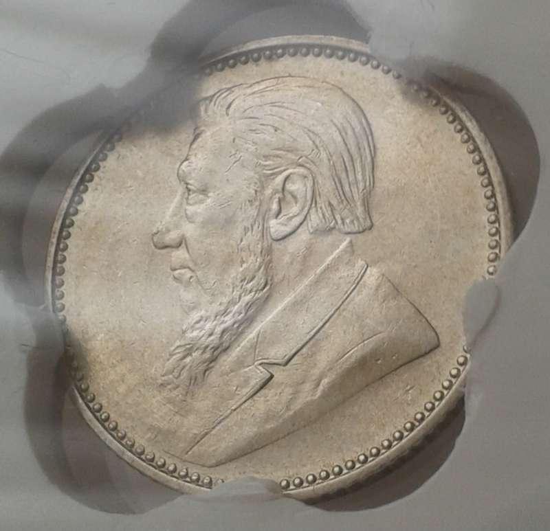 Nice 1897 ZAR Kruger silver sixpence SANGS MS61