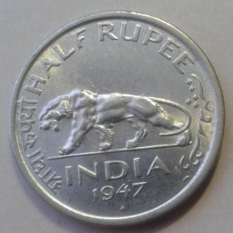 Nice 1947 India half rupee