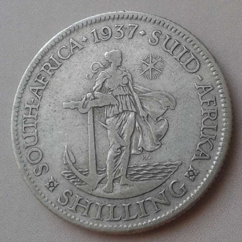 1937 Union silver shilling.