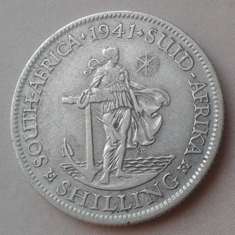 1941 Union silver shilling.