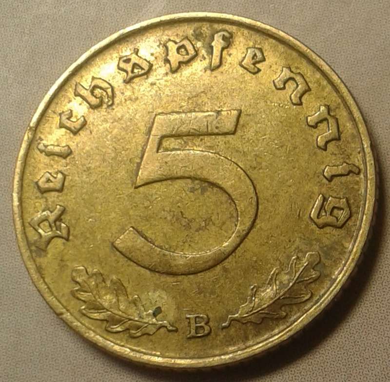 1939 B Germany 5 Reichspfennig (Third Reich)