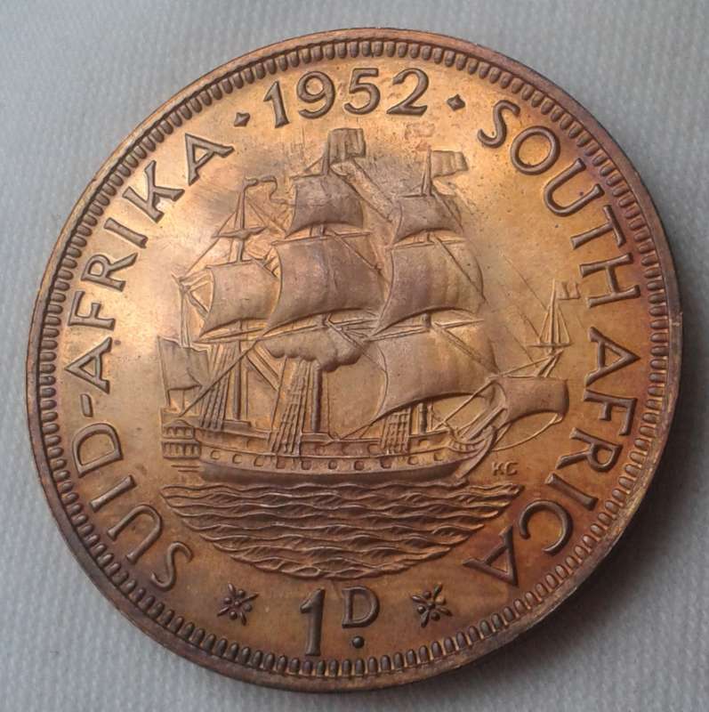 Union 1952 penny in proof.